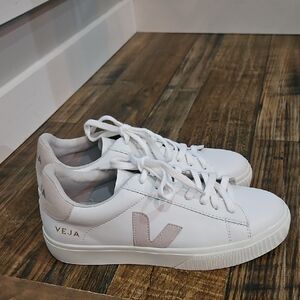 Veja White and Cream Sneakers Minimalist Design